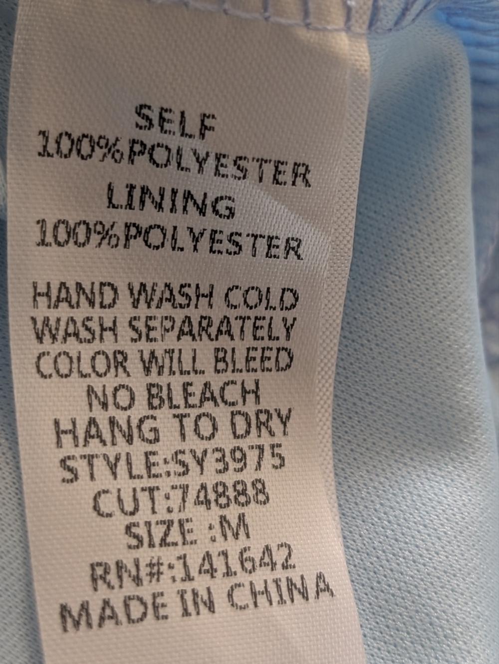 She + Sky Light Blue Sheer Puff Sleeve Dress Size Med - Picture 10 of 10